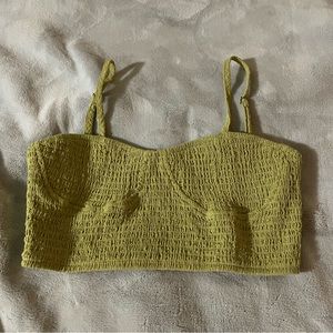 Kendall & Kylie Textured Smocked Corset top ‘Green’